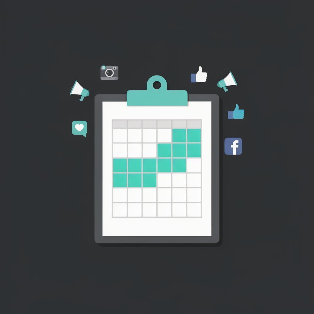 Smartphone zeigt generischen Social-Media-Post ohne Engagement
