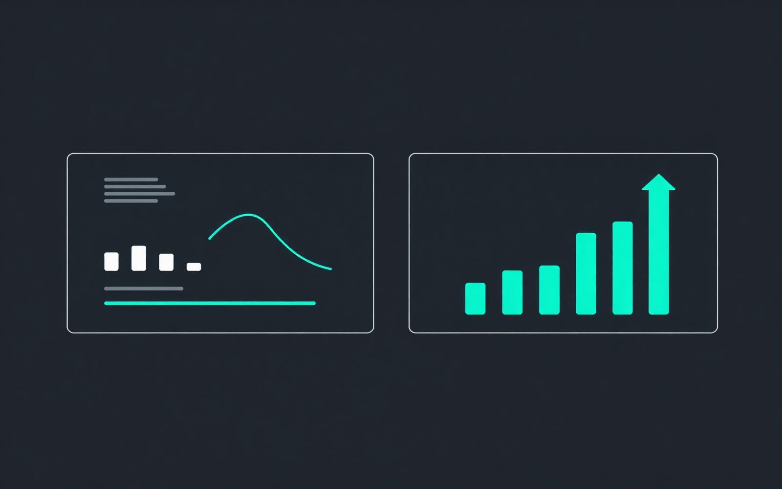 Flat-Design-Illustration: Auswertung von Anfragen über mehrere Monate