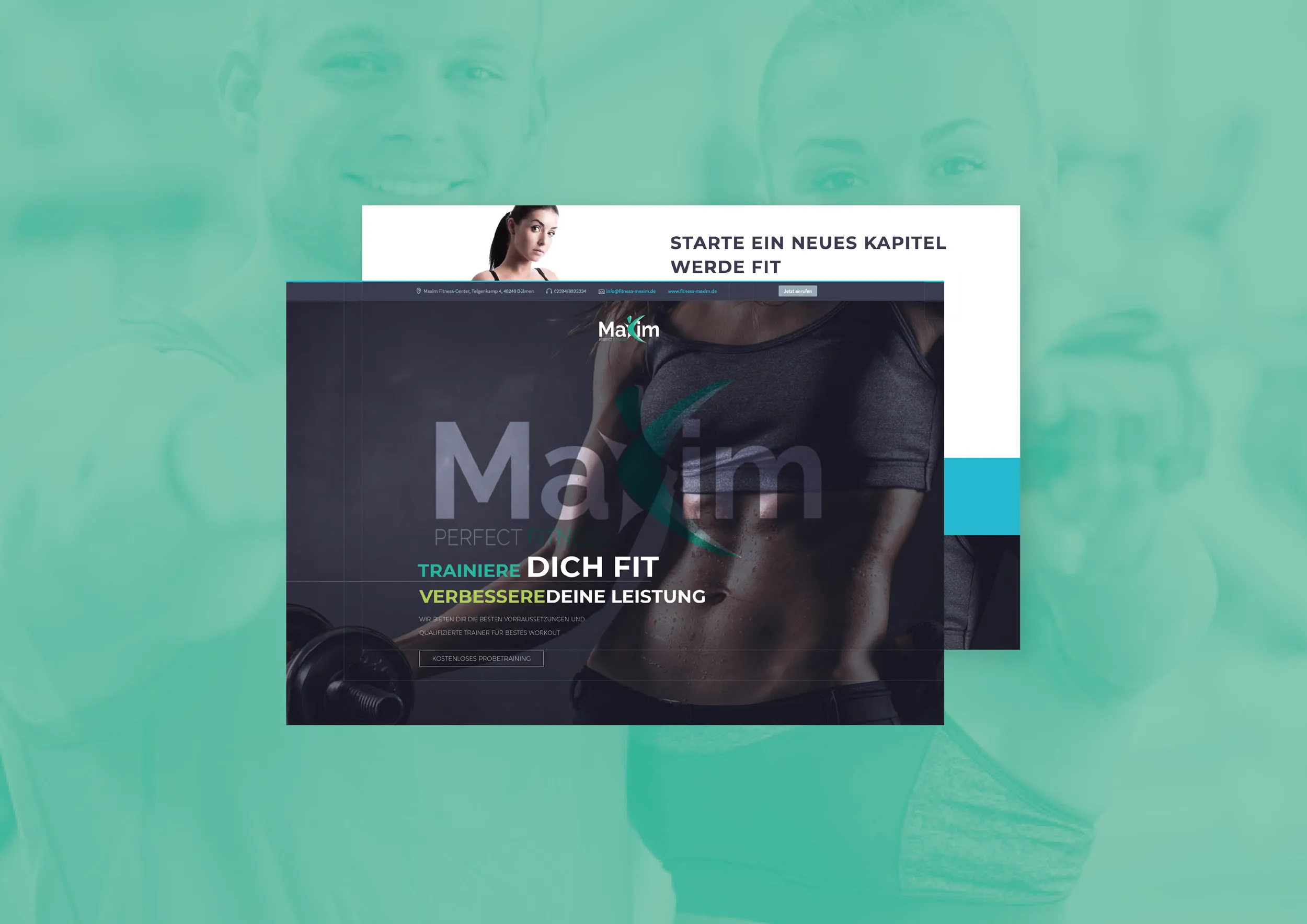 Fitnessstudio Maxim Website Vollbild