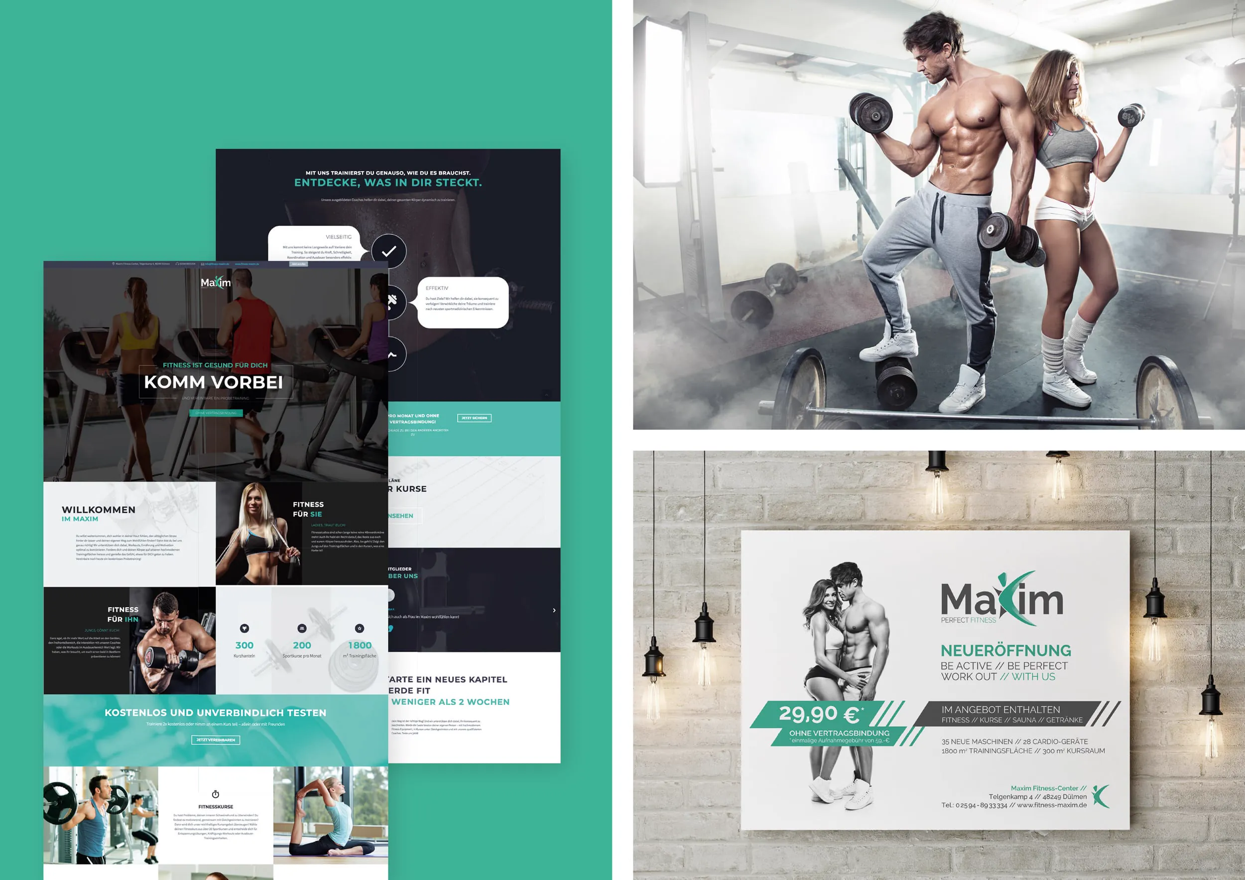 Fitnessstudio Webdesign Kursübersicht