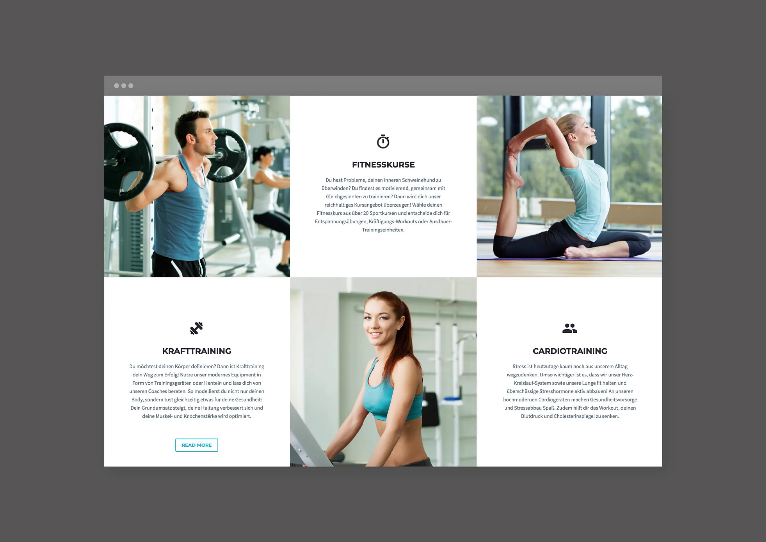 Fitnessstudio Responsive Website Mobile