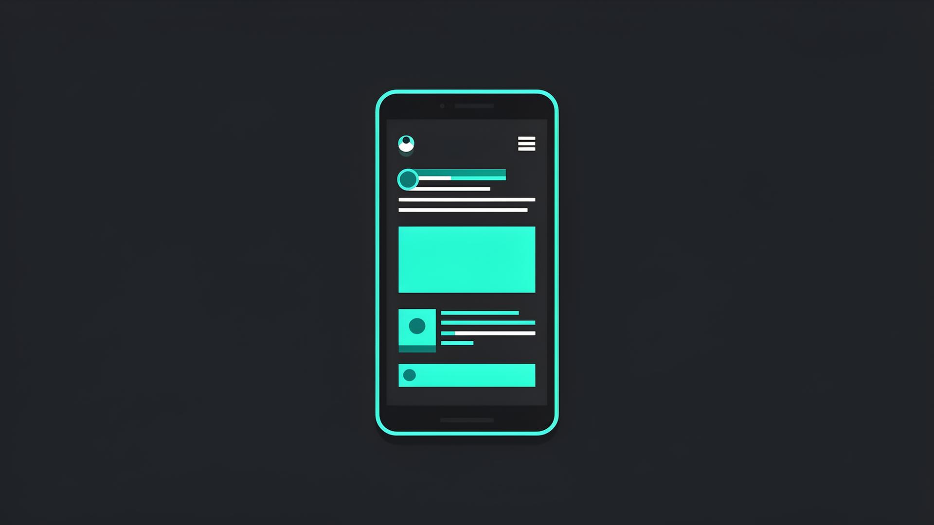 Flat-Design-Illustration: Smartphone mit App-Interface