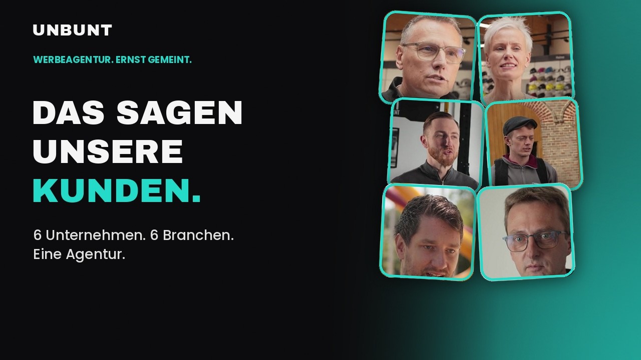 Kunden von Unbunt im Testimonial-Video