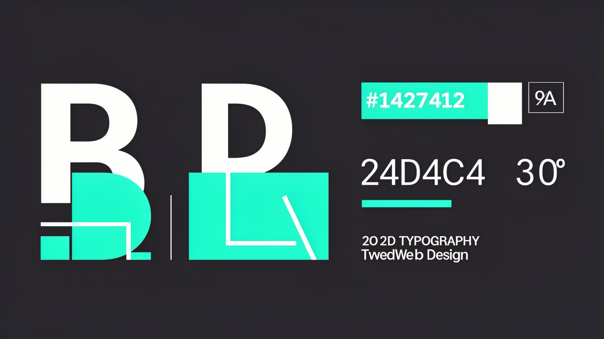 Flat Design Illustration: Abstrakte Buchstabenformen und typografische Hierarchie